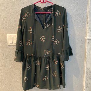 Madewell Green Floral Dress